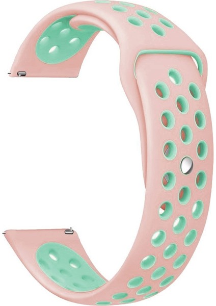 Ticwatch Gth Için Delikli Spor Silikon Kordon Pembe Turkuaz