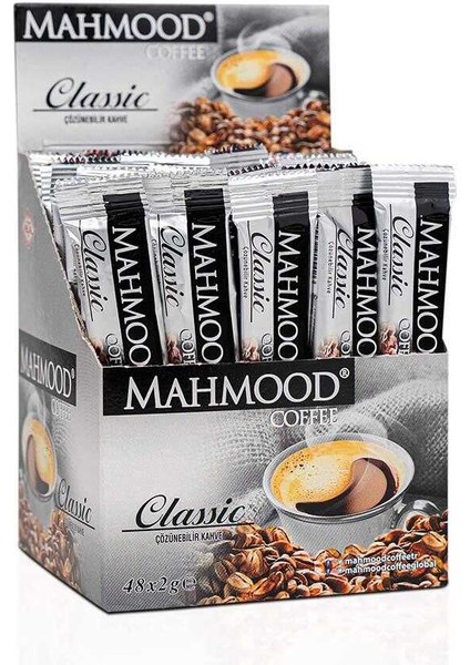 Mahmood Coffee Klasik Hazır Kahve 48 x 2  gr  (1 Koli-12'li)