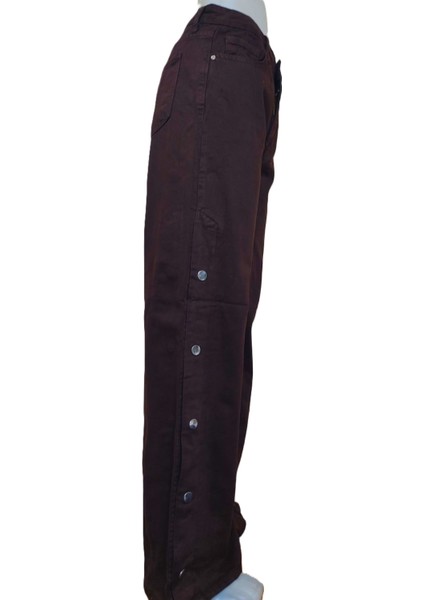 2069 Kadın Likrasız Yandan Çıtçıtlı Bol Paça Jeans Kot Denim Pantolon fiyatları