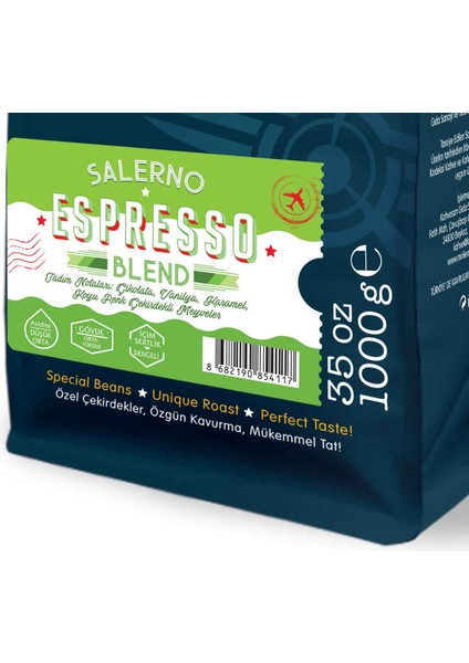 Moliendo Salerno Espresso Blend Kahve Avantaj Paketi (Çekirdek Kahve) 6*1000 G
