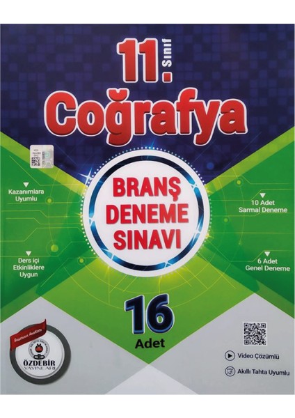 11.sınıf Coğrafya 16 Branş Deneme Sınavı Özdebir Yayınları