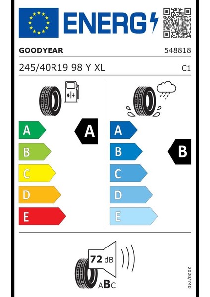 245/40 R19 98Y Eagle F1 Asymmetric 3 * Xl Fp Oto Yaz Lastiği (Üretim Yılı:2024)
