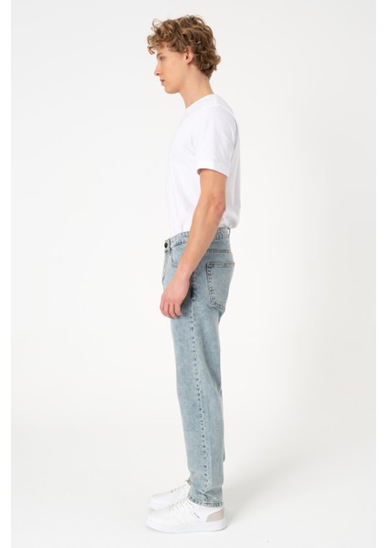 90's Buz Mavi Jean Pantolon %100 Pamuk Rahat Retro Kalıp Kot Pantolon fırsatları