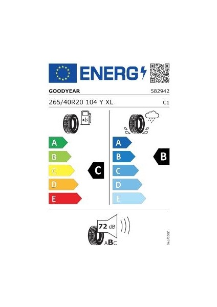 265/40 R20 104Y Eagle F1 Asymmetric 3 Ao Xl Sct Fp Oto Yaz Lastiği (Üretim Yılı: 2024)