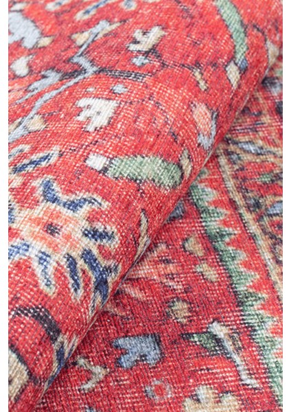 Etnik Desenli Salon Halısı, Soul Şönil |Pamuk-Polyester| Kırmızı Halı Al 181 indirimleri