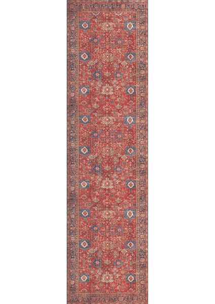 Etnik Desenli Salon Halısı, Soul Şönil |Pamuk-Polyester| Kırmızı Halı Al 181