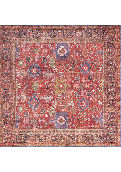 Etnik Desenli Salon Halısı, Soul Şönil |Pamuk-Polyester| Kırmızı Halı Al 181