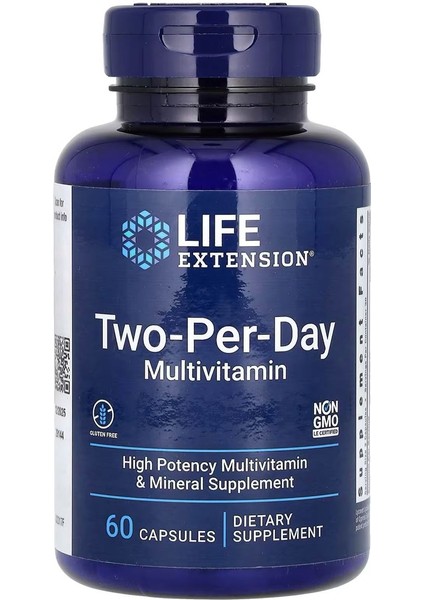 , Two-Per-Day Multivitamin, 60 Kapsül