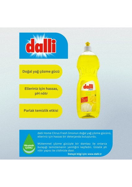 Elde Yıkama Sıvı Bulaşık Deterjanı Limonlu 1lt