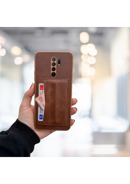 Xiaomi Redmi 9 Kartlıklı Standlı Lüx Deri Kılıf