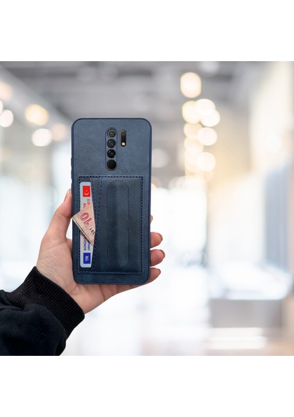 Xiaomi Redmi 9 Kartlıklı Standlı Lüx Deri Kılıf