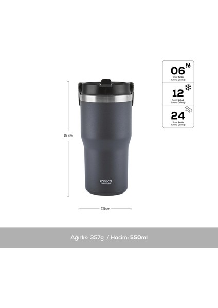 Star Ice Çelik Sızdırmaz Termos Gri 550 ml