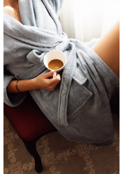 %100 Pamuk 6 Renk Unisex Kalın Bornoz- Yüksek Su Emici & Yumuşak Dokulu-Şal Yaka Bornoz-Hızlı Kuruma