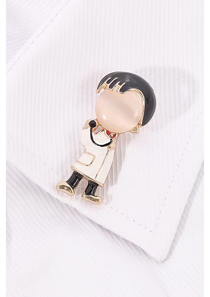 Erkek Doktor Karakterli Mineli Yaka Iğnesi Broş modelleri