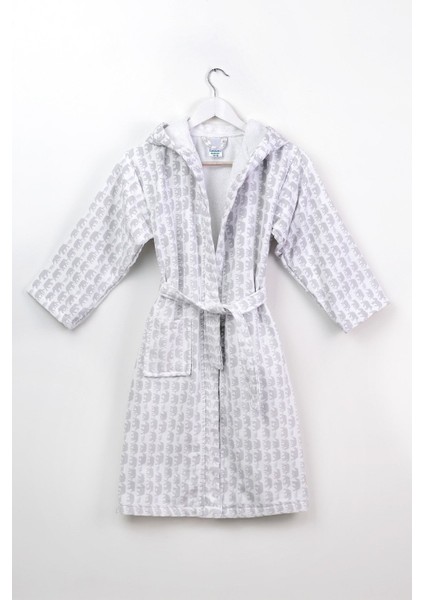 Kapüşonlu Müslin Kumaşından Pamuk Desenli Bebek/çocuk Bornozu Veya Sabahlık