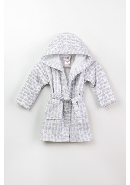 Kapüşonlu Müslin Kumaşından Pamuk Desenli Bebek/çocuk Bornozu Veya Sabahlık modelleri