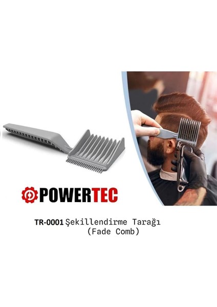 TR-0001 Saç Kesimi Şekillendirici Tarak Plastik Çift Taraflı  - (Fade Comb)