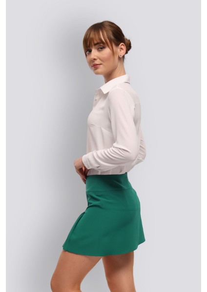 Luna | Pileli Mini Etek - Benetton Yeşili modelleri