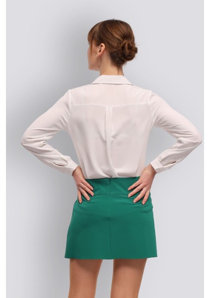 Luna | Pileli Mini Etek - Benetton Yeşili fırsatları