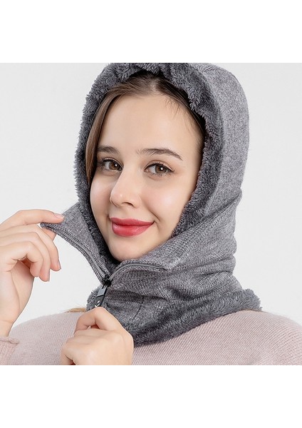 Knit Plus Vvet Tek Parça Şapka Eşarp Yüz Maskesi (Yurt Dışından)