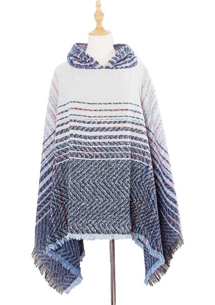Kışlık Kapüşonlu Pelerin Şal Eşarp 135CM (Yurt Dışından)