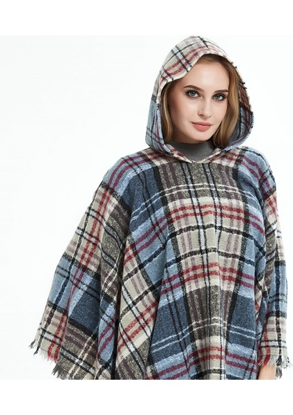Kışlık Kapüşonlu Pelerin Şal Eşarp 135CM (Yurt Dışından)