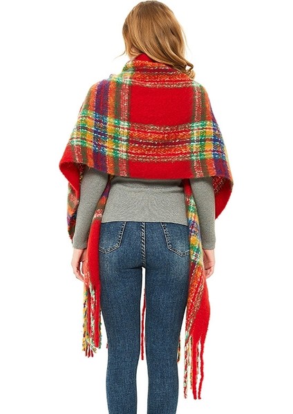 Sonbahar Kış Polter Warmth Kalınlaştırılmış Eşarp 190CM (Yurt Dışından)