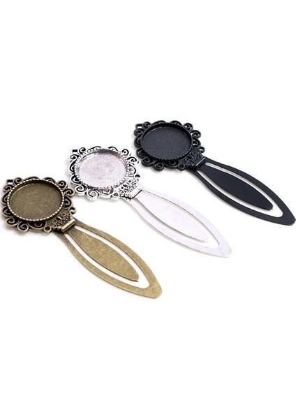 I1-06 Moda 2 Adet 18MM 20MM Iç Boyut Antik Gümüş Kaplama Bronz Siyah Basit Stil El Yapımı Kitap Ayracı Cabochon Tabanı Cameo Ayarı (Yurt Dışından)