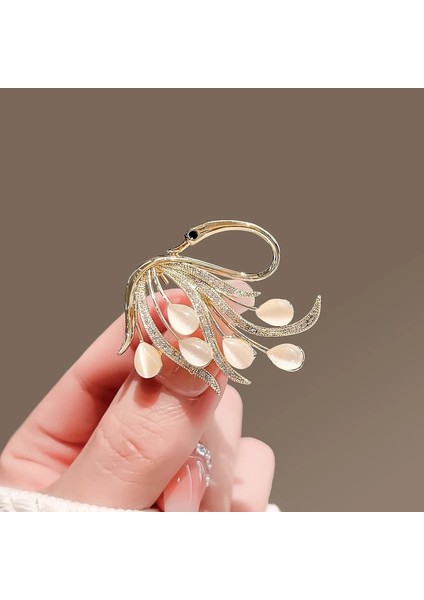 02 Zarif Kristal Kuğu Broş Moda Takı Taklidi Hayvan Broş Kadınlar Için Kübik Zirkon Giyim Takı Aksesuarları (Yurt Dışından) modelleri