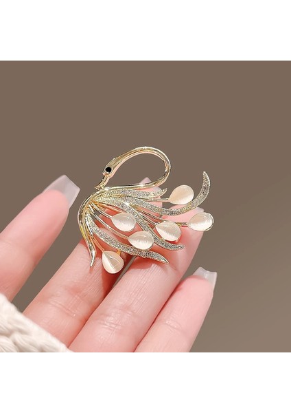 02 Zarif Kristal Kuğu Broş Moda Takı Taklidi Hayvan Broş Kadınlar Için Kübik Zirkon Giyim Takı Aksesuarları (Yurt Dışından) fırsatları