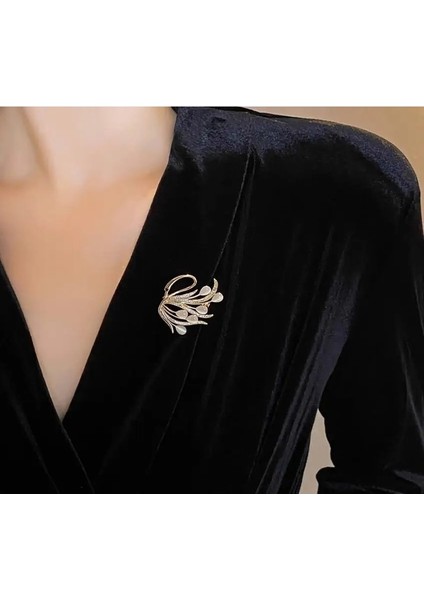 02 Zarif Kristal Kuğu Broş Moda Takı Taklidi Hayvan Broş Kadınlar Için Kübik Zirkon Giyim Takı Aksesuarları (Yurt Dışından) indirimleri