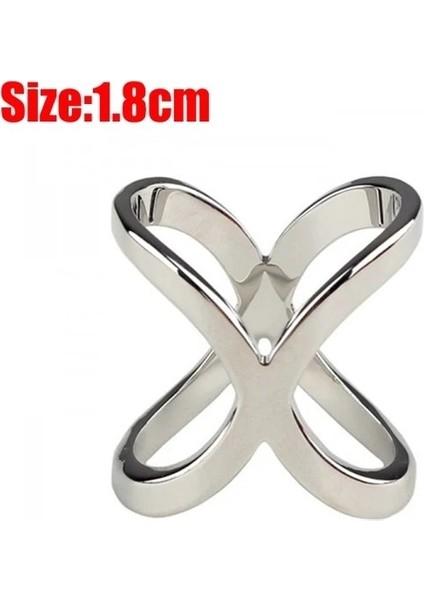 1.8 Cm-Gümüş Basit Çapraz Eşarp Klip x Şekli Metal Kadınlar Için Hollow Yay Atkılar Toka Tutucu Şallar Takı Giyim Aksesuarları (Yurt Dışından)