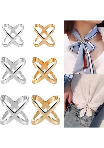 1.8 Cm-Gümüş Basit Çapraz Eşarp Klip x Şekli Metal Kadınlar Için Hollow Yay Atkılar Toka Tutucu Şallar Takı Giyim Aksesuarları (Yurt Dışından) fiyatları
