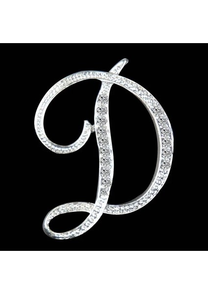 D Kristal Rhinestones A-Z Mektup Ilk Broş Pin Kadın Erkek Gümüş Renk Ingilizce Alfabe Etiket Rozeti Unisex Takı Hediye (Yurt Dışından)