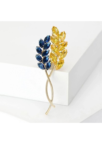 BLUE2176-BL Beaut&berry Tasarım Buğday Kulak Broş Kadınlar Için Unisex Taklidi 4 Renkli Bitki Ofis Parti Broş Pins Yeni Yıl Hediyeleri (Yurt Dışından) fırsatları