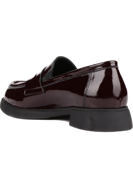 - Bordo Hakiki Rugan Deri Kadın Loafer 25-5645 fırsatları