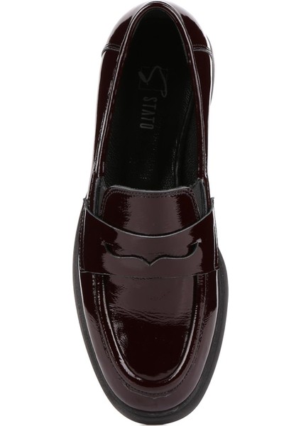 - Bordo Hakiki Rugan Deri Kadın Loafer 25-5645 indirimleri
