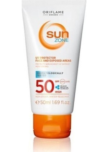 Sun Zone Yüz ve Güneşe Aşırı Maruz Kalan Bölgeler Için Spf 50 Yüksek Korumalı Güneş Kremi