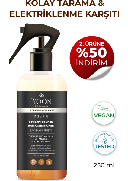 Kolajen ve Keratin İçeren Besleyici Onarıcı Isı & Elektriklenme Karşıtı Vegan Saç Bakım Spreyi 250 ml