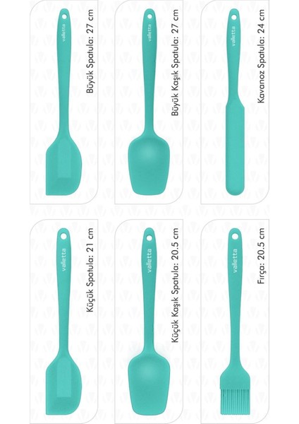 Drongo 6'lı Spatula Set Turkuaz