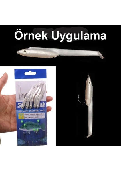 Silikon Balık Fosforlu Karanlıkta Parlayan Glow Gözler 5,5 cm Yapay Yem Olta Takımı, Çapari, Jig, Yapım Malzemesi 5 Adet