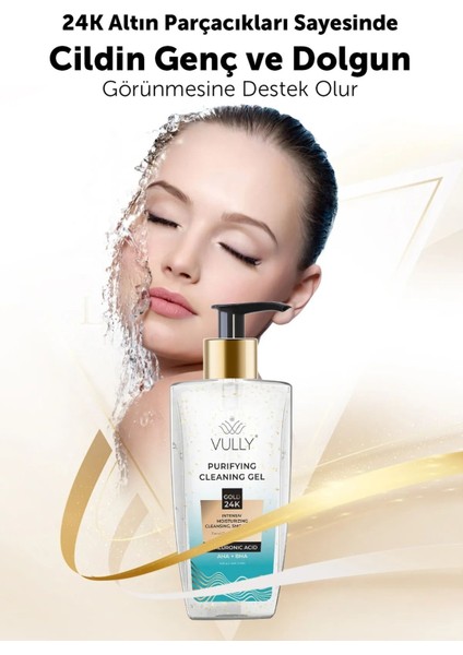 24K Altın Parçacıklı Arındırıcı Nemlendirici Gözenek Sıkılaşyüz Temizleme Jeli 200 ml