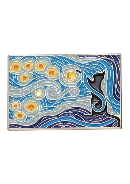 XZ8503 Eğlenceli Van Gogh Yağlıboya Emaye Pimleri Özel Yıldızlı Gece Çığlık Yok Yüz Adam Dalga Broş Yaka Rozeti Sanat Takı (Yurt Dışından)
