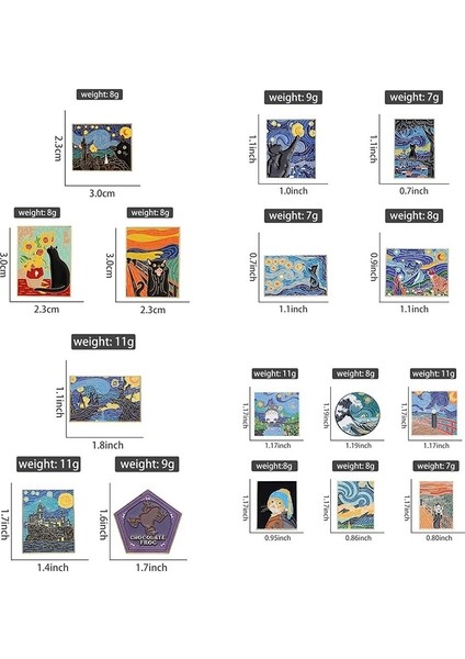 XZ8503 Eğlenceli Van Gogh Yağlıboya Emaye Pimleri Özel Yıldızlı Gece Çığlık Yok Yüz Adam Dalga Broş Yaka Rozeti Sanat Takı (Yurt Dışından) modelleri