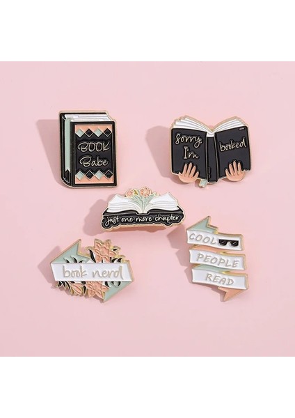 24 Yaratıcı Kitaplar Emaye Broş Çiçek Kitap Serin Okuma Mektubu Tür Kitaplar Toprak Ayakkabı Kitap Severler Metal Rozeti Punk Yaka Iğnesi Takı (Yurt Dışından) fırsatları
