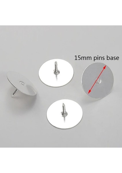15MM Gümüş Tepsi 50 Adet Kauçuk/metal Pin Arkaları Kalp Broş Toka Düğme Klipsler Kadınlar Için Diy Yaka Toka Aksesuarları Takı Yapımı Bulguları (Yurt Dışından)