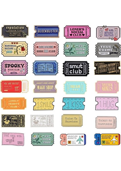 14 Yaratıcı Bilet Emaye Broş Damga Sosyal Kitap Kulübü Sihirli Dükkanı Hançer Yalnız Uçak Bileti Metal Rozeti Punk Yaka Iğnesi Takı (Yurt Dışından) fiyatları