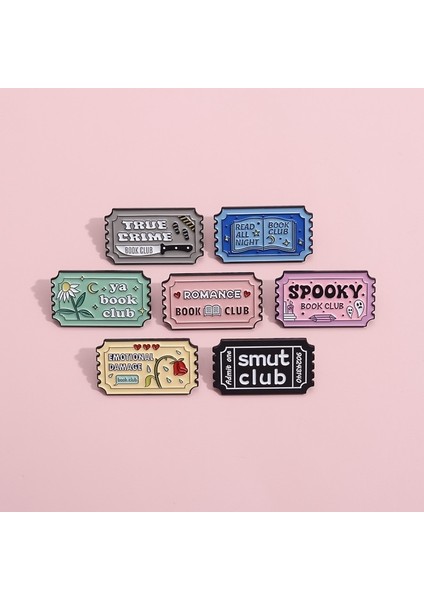 14 Yaratıcı Bilet Emaye Broş Damga Sosyal Kitap Kulübü Sihirli Dükkanı Hançer Yalnız Uçak Bileti Metal Rozeti Punk Yaka Iğnesi Takı (Yurt Dışından) modelleri