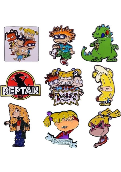 12 Yaramaz Çocuk Rugrat Macera Oyunları Pimleri Metal Broş Rozeti Moda Takı Elbise Şapka Sırt Çantası Aksesuarı Hediyeler (Yurt Dışından) fiyatları
