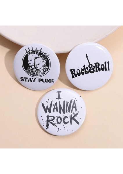 XZ8065 Rock N Roll Teneke Pin Punk Değil Ölü Sonsuza Kadar Zihinsel Kafa Bandı Broş 44MM Düğme Rozeti Punk Müzik Takı Hayranları Için Hediye (Yurt Dışından)